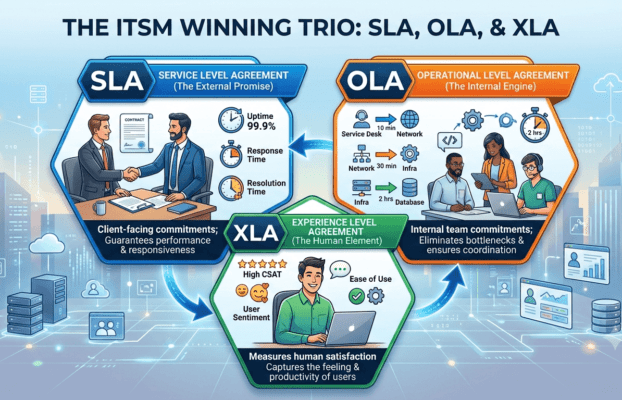 Beyond the Ticket: How SLA, OLA, and XLA Turn IT Service into a Business Superpower